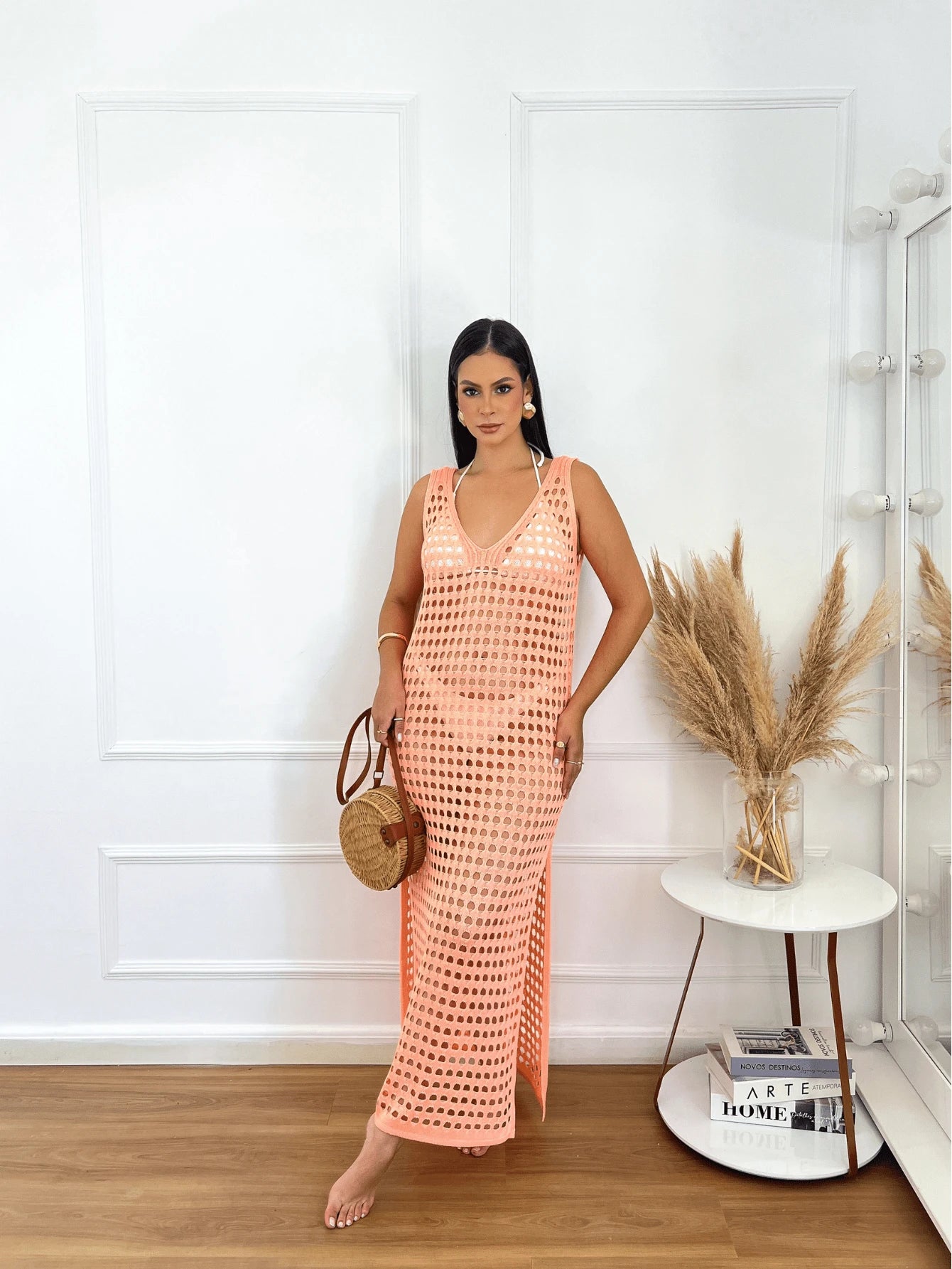 vestido saída de praia longa crochê - Praiar