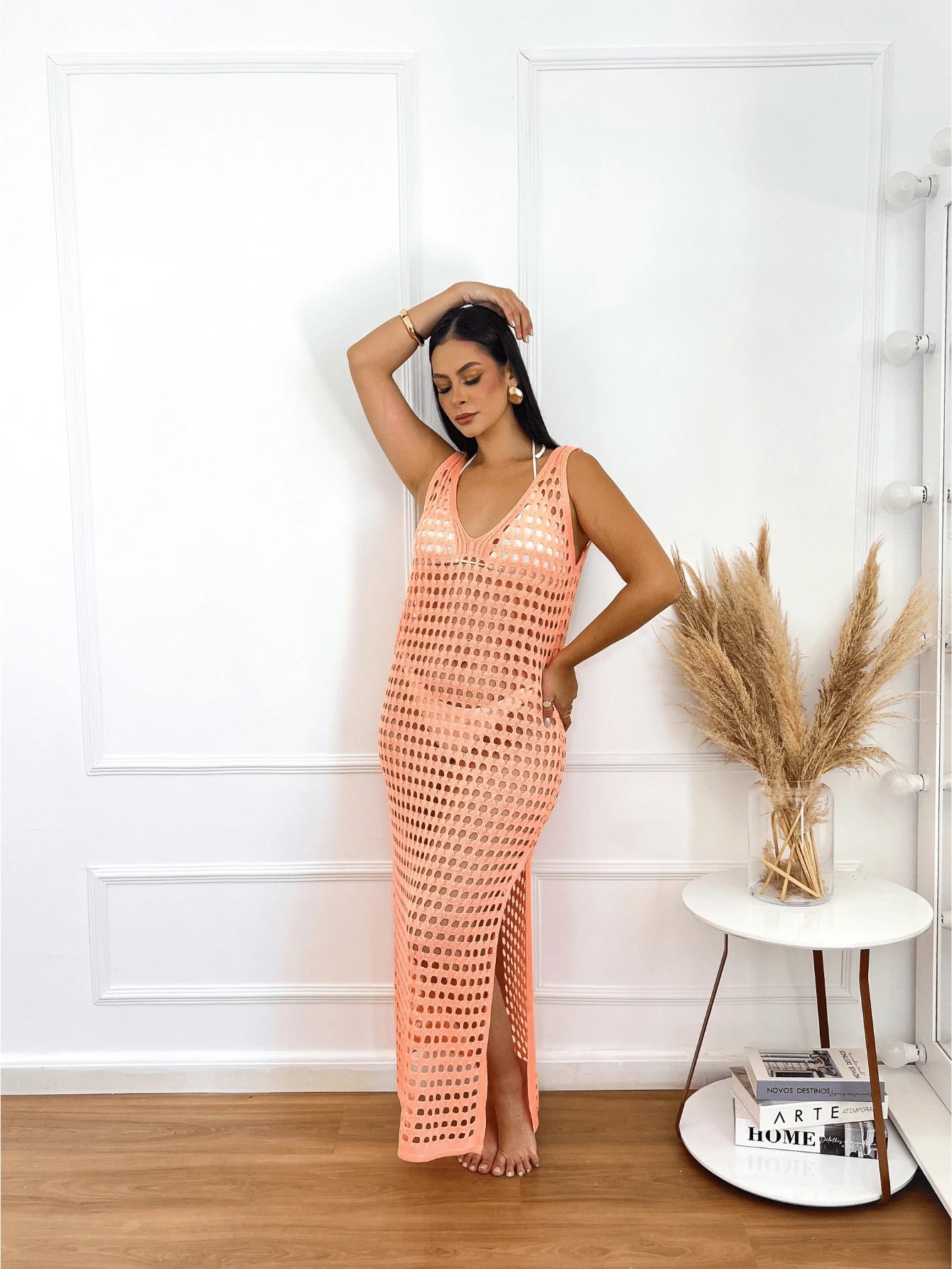 vestido saída de praia longa crochê - Praiar