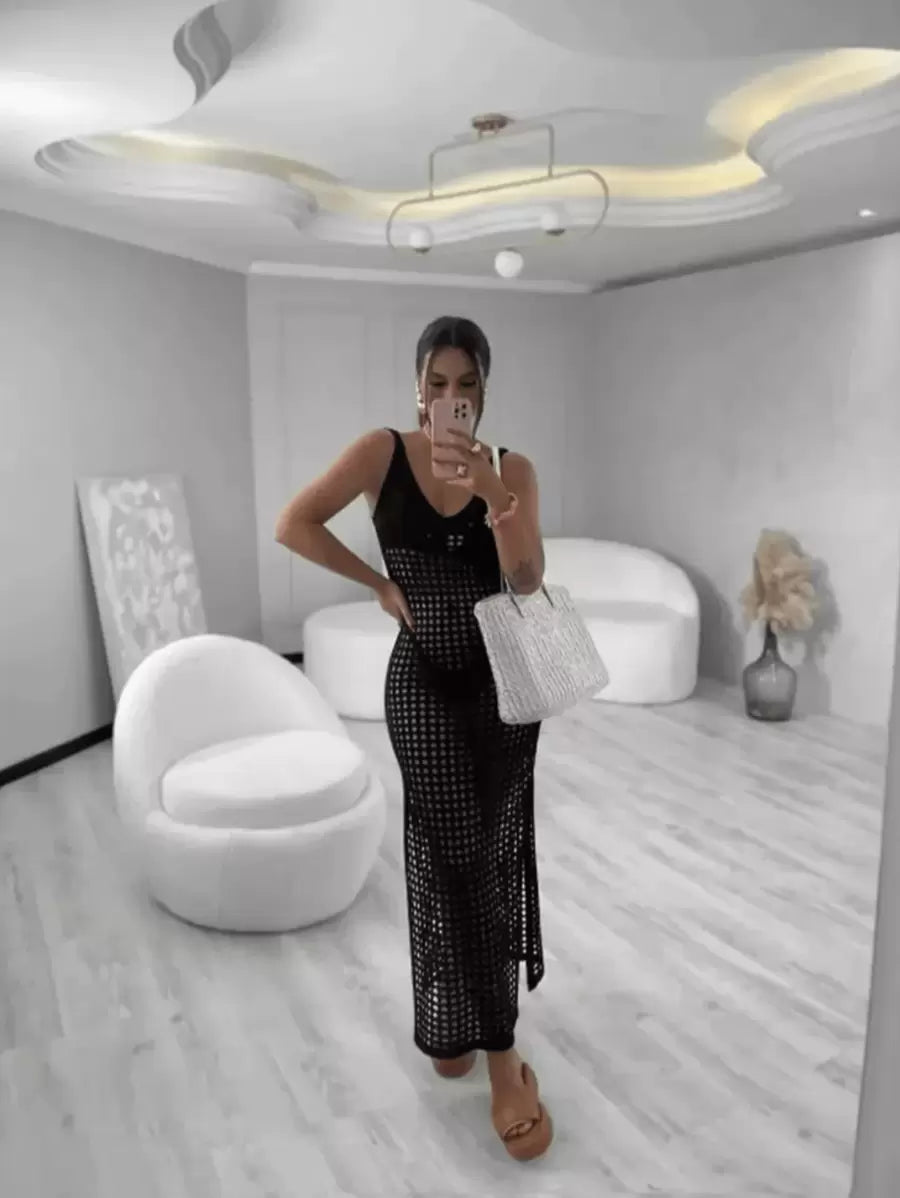 vestido saída de praia longa crochê - Praiar