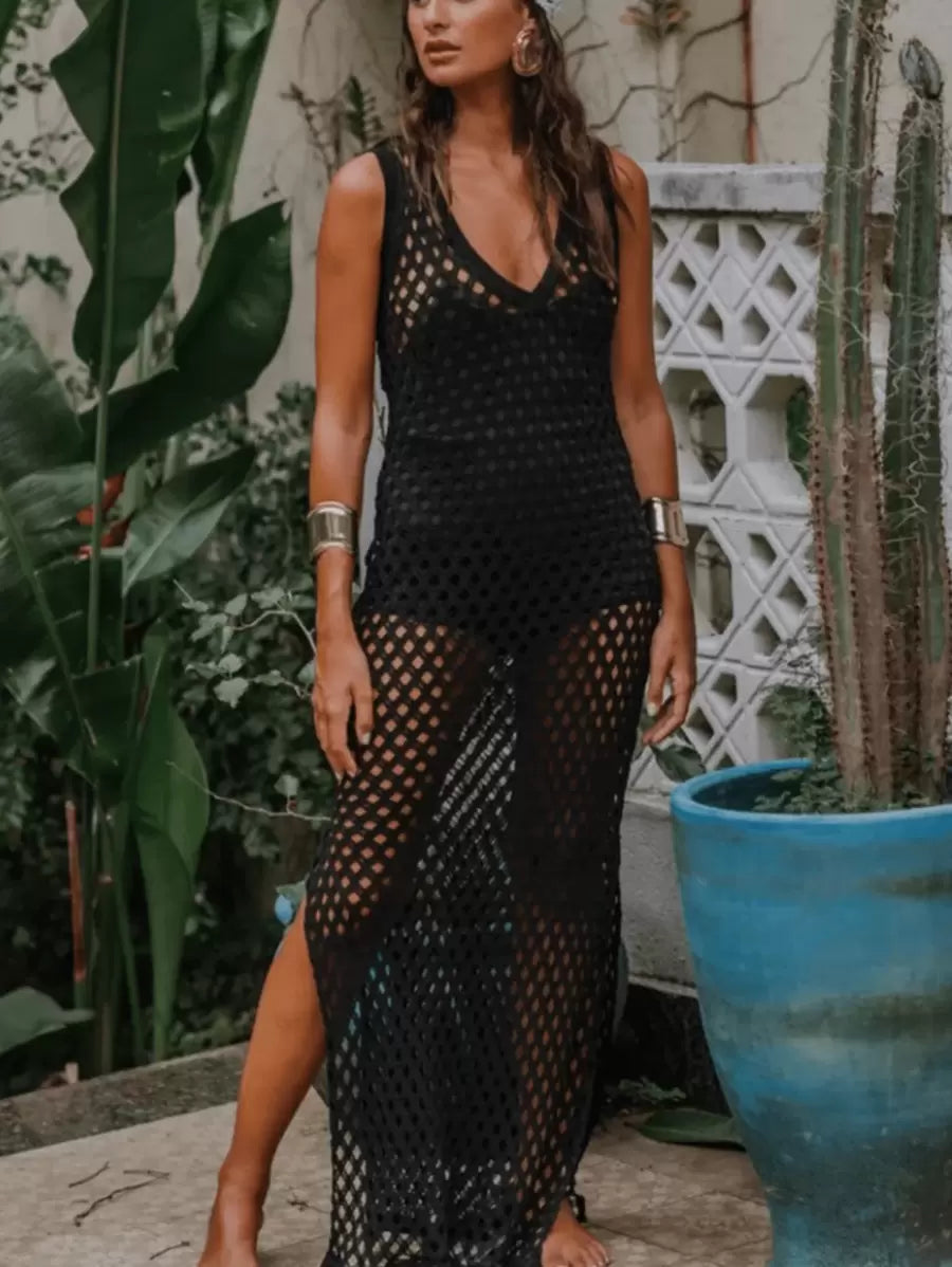 vestido saída de praia longa crochê - Praiar