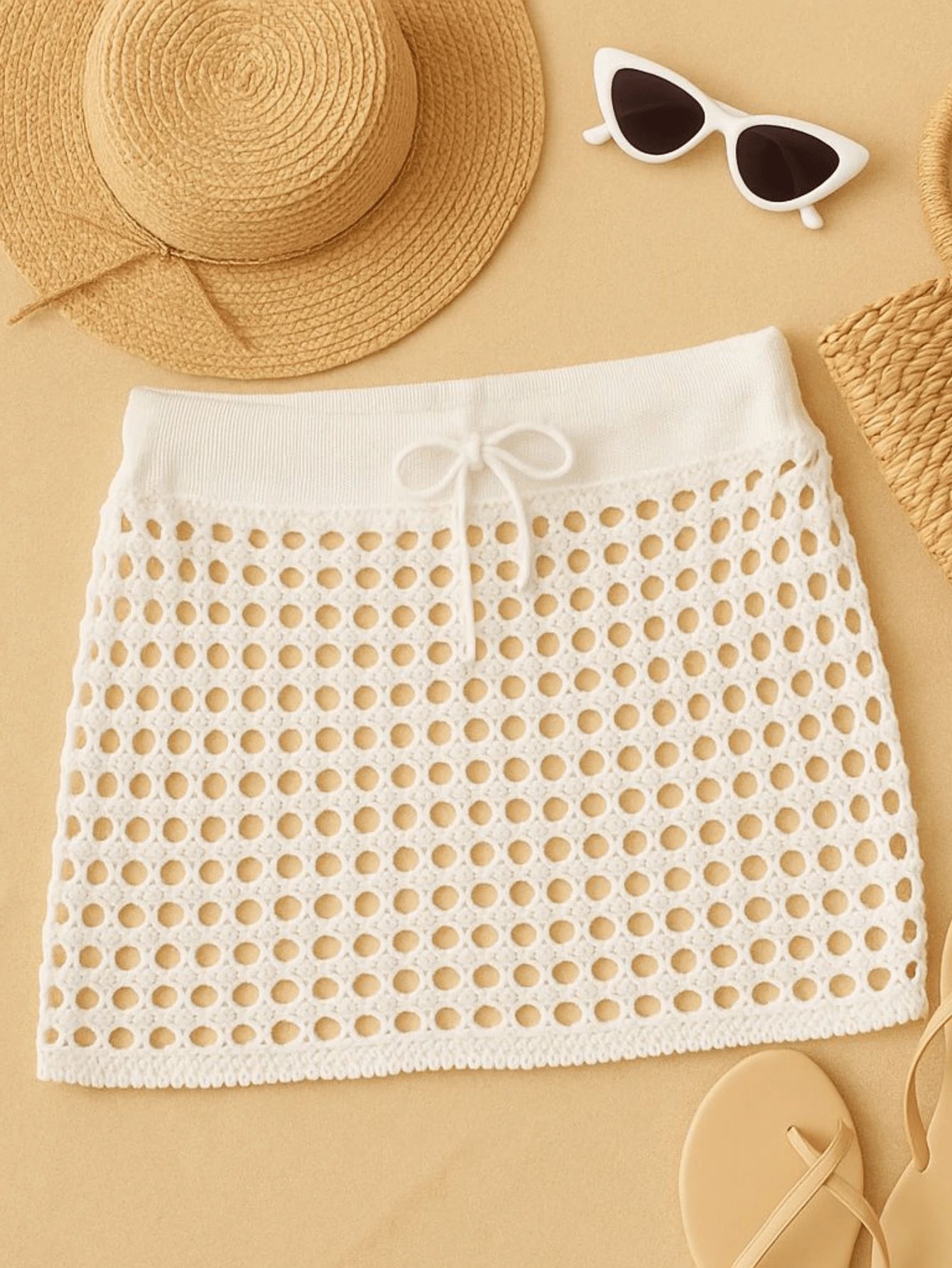 Saída de Praia Saia Curta Crochet - Praiar