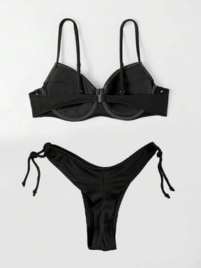 Biquíni Liso de Tecido Canelado - Praiar