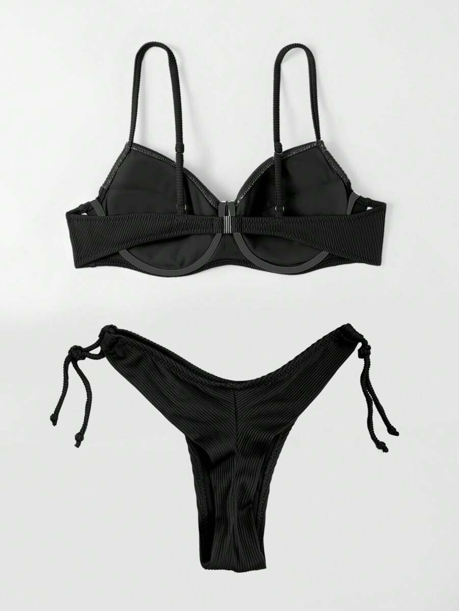 Biquíni Liso de Tecido Canelado - Praiar