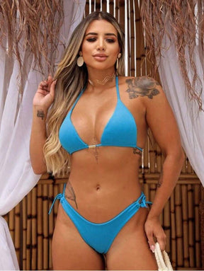 Biquini Cortininha Canelado - Praiar