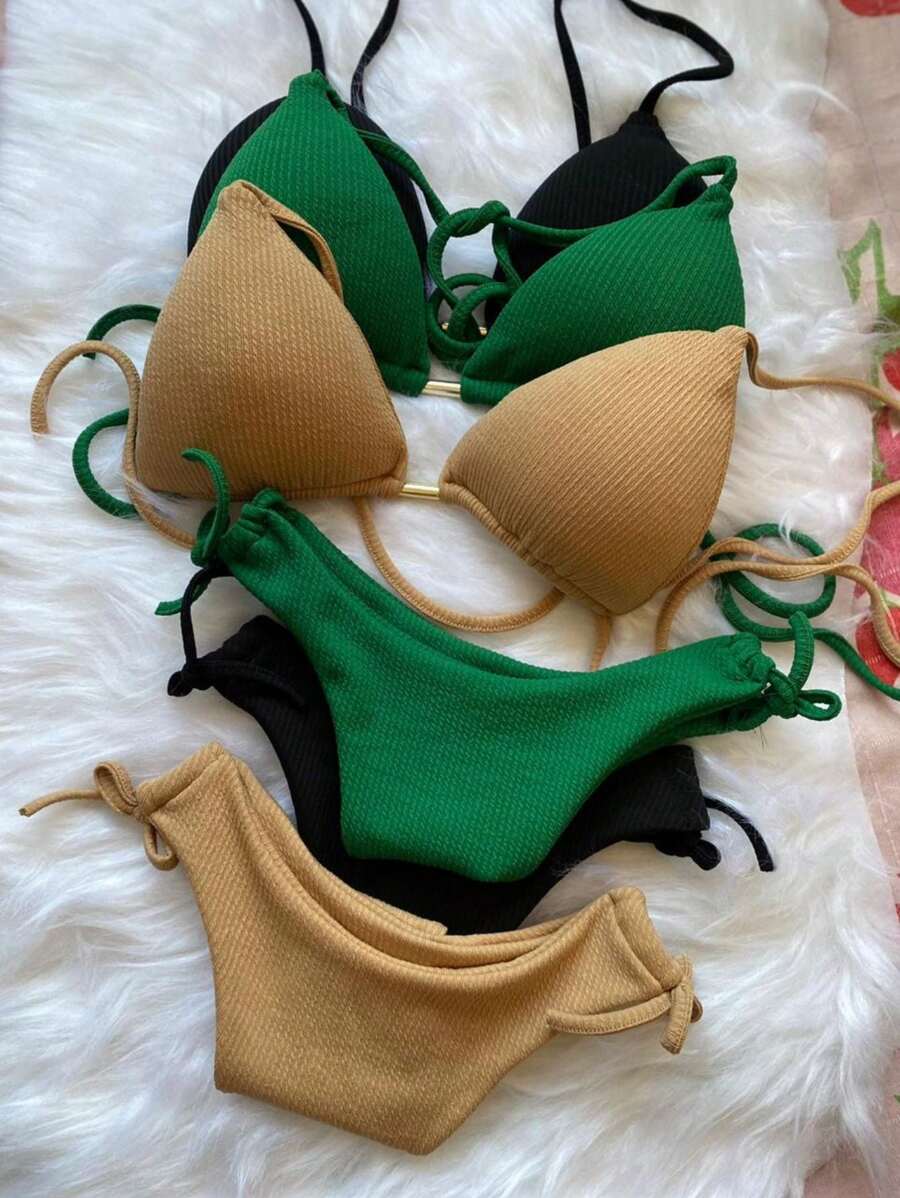 Biquini Cortininha Canelado - Praiar