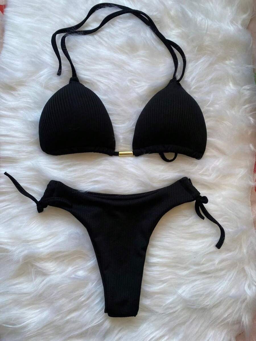 Biquini Cortininha Canelado - Praiar