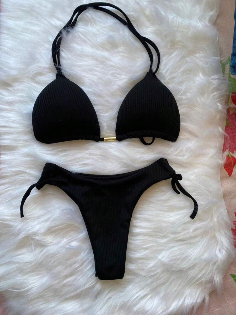 Biquini Cortininha Canelado - Praiar