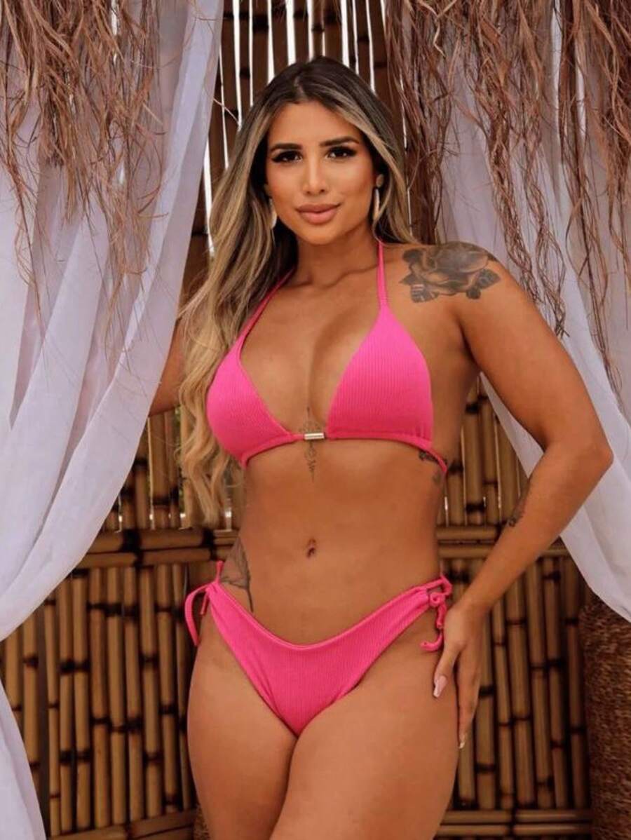 Biquini Cortininha Canelado - Praiar