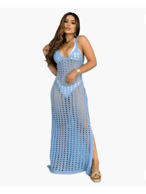 vestido saída de praia longa crochê - Praiar