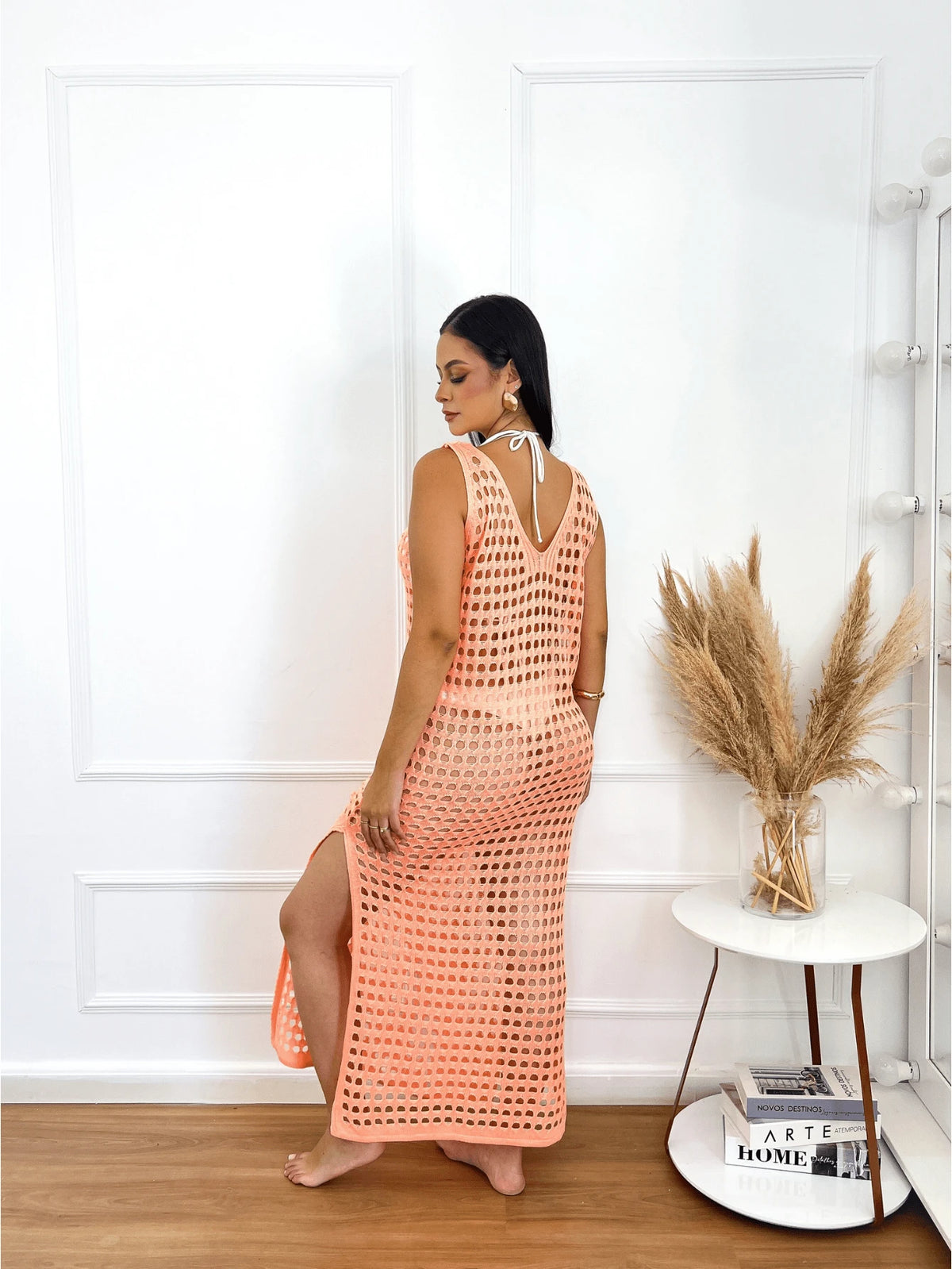 vestido saída de praia longa crochê - Praiar