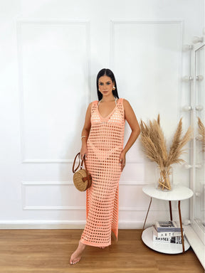 vestido saída de praia longa crochê - Praiar