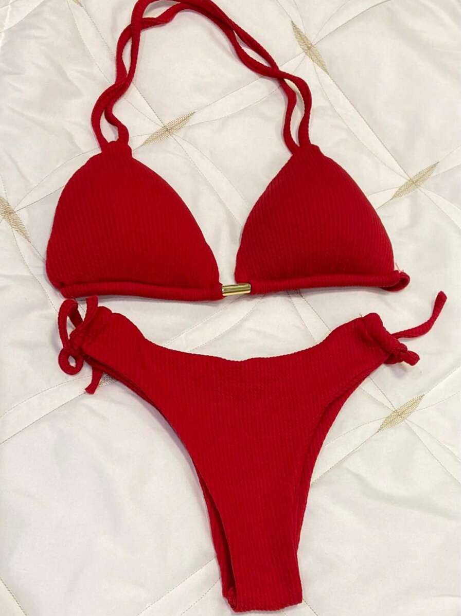 Biquini Cortininha Canelado - Praiar