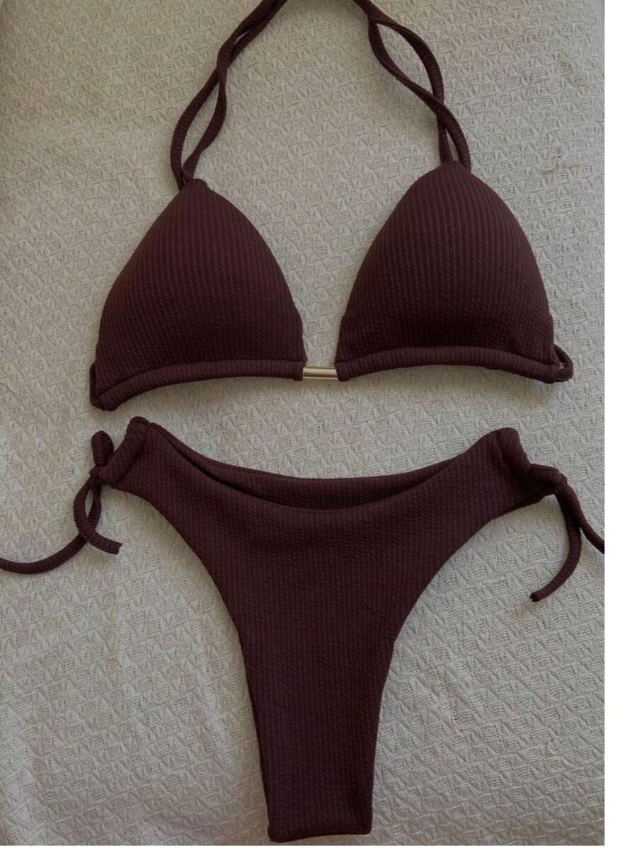 Biquini Cortininha Canelado - Praiar