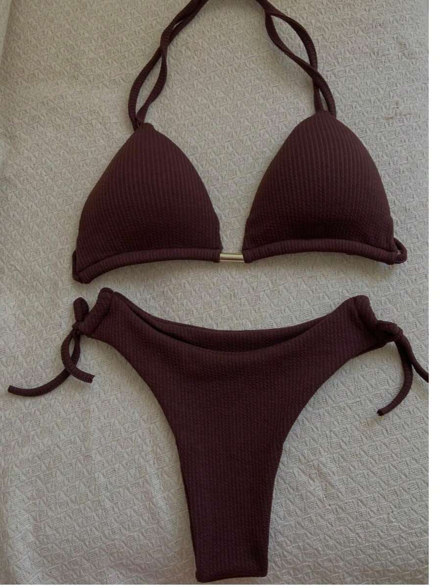 Biquini Cortininha Canelado - Praiar