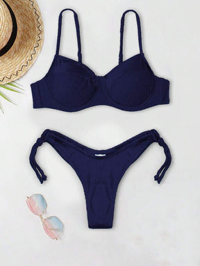 Biquíni Liso de Tecido Canelado - Praiar