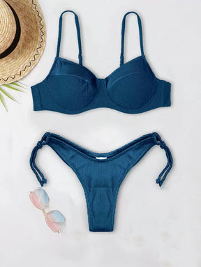 Biquíni Liso de Tecido Canelado - Praiar