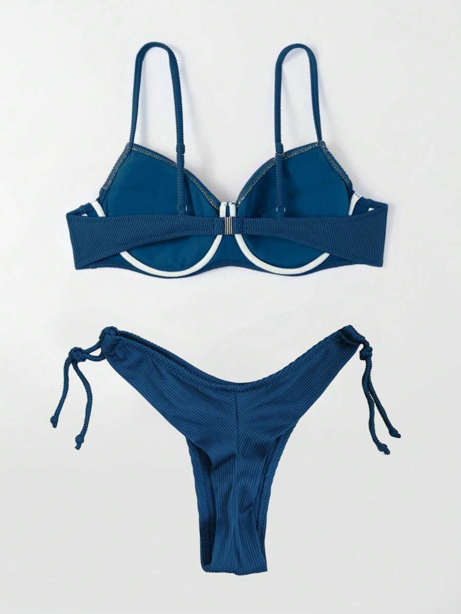 Biquíni Liso de Tecido Canelado - Praiar