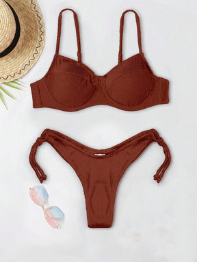 Biquíni Liso de Tecido Canelado - Praiar