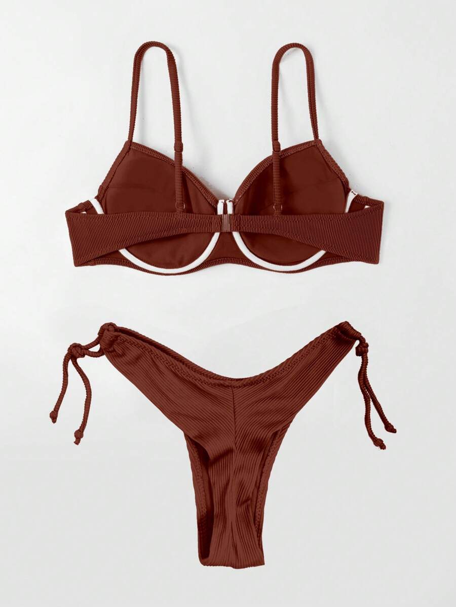 Biquíni Liso de Tecido Canelado - Praiar