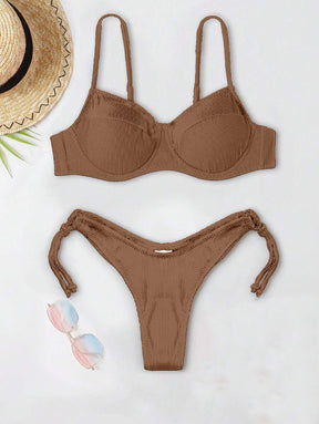 Biquíni Liso de Tecido Canelado - Praiar
