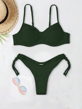 Biquíni Liso de Tecido Canelado - Praiar