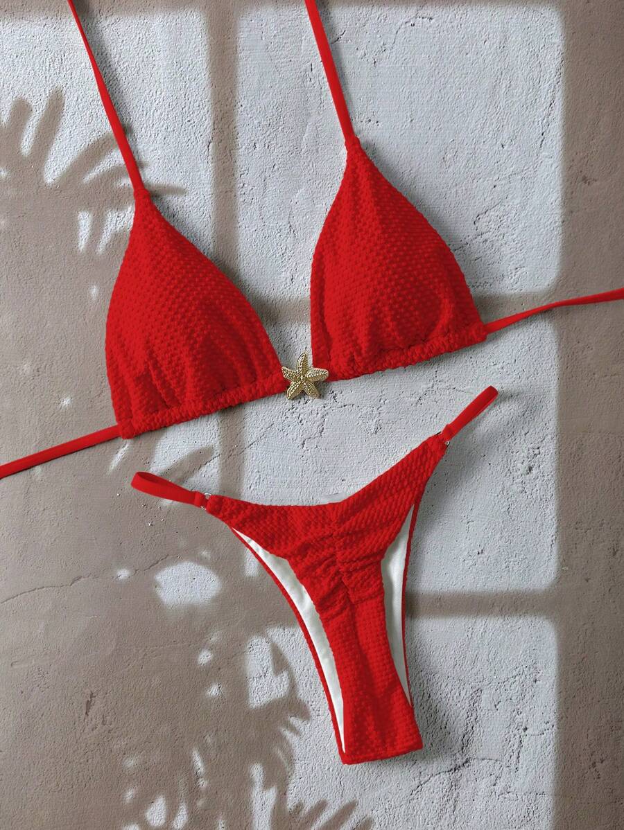 2 Peças Conjunto de Maiô Bikini Cortininha - Praiar