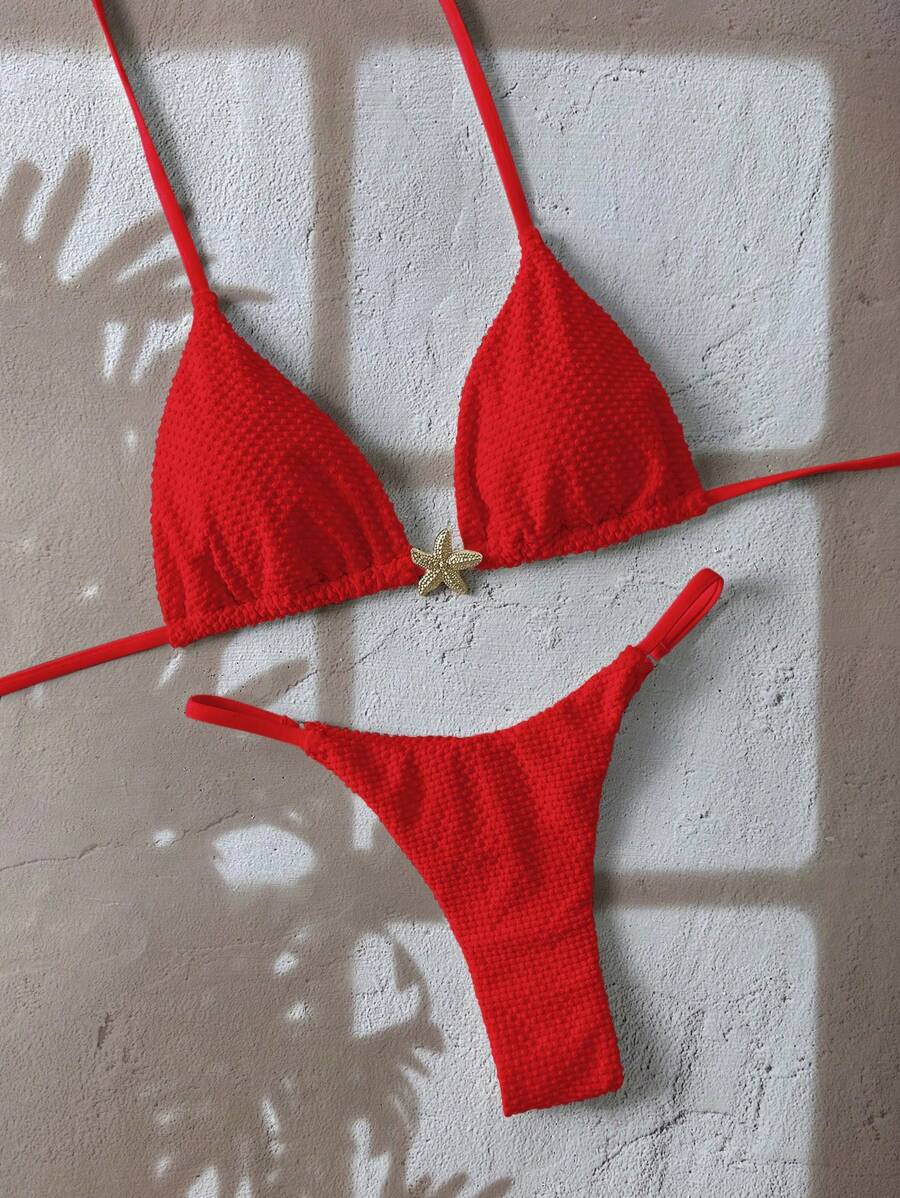 2 Peças Conjunto de Maiô Bikini Cortininha - Praiar