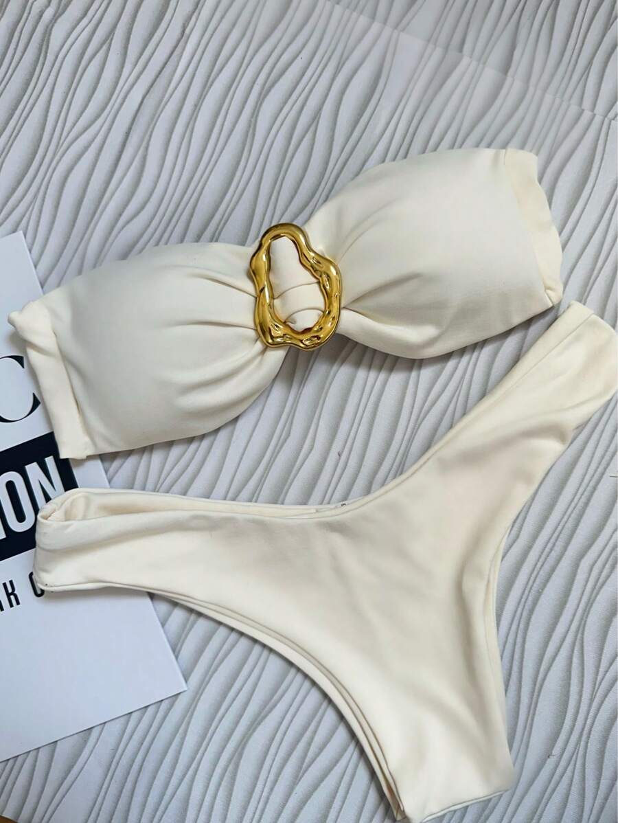 Biquíni Bege Asa Delta com Bojo Removível – Praiar