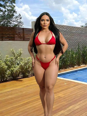 Biquíni de Fita Para Bronze Sexy com Alça Fina Ajustável e Fio Dental Marquinha