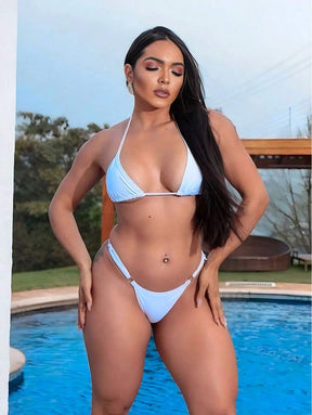 Biquíni de Fita Para Bronze Sexy com Alça Fina Ajustável e Fio Dental Marquinha