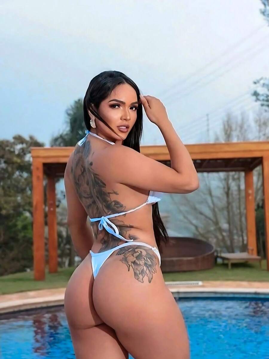 Biquíni de Fita Para Bronze Sexy com Alça Fina Ajustável e Fio Dental Marquinha