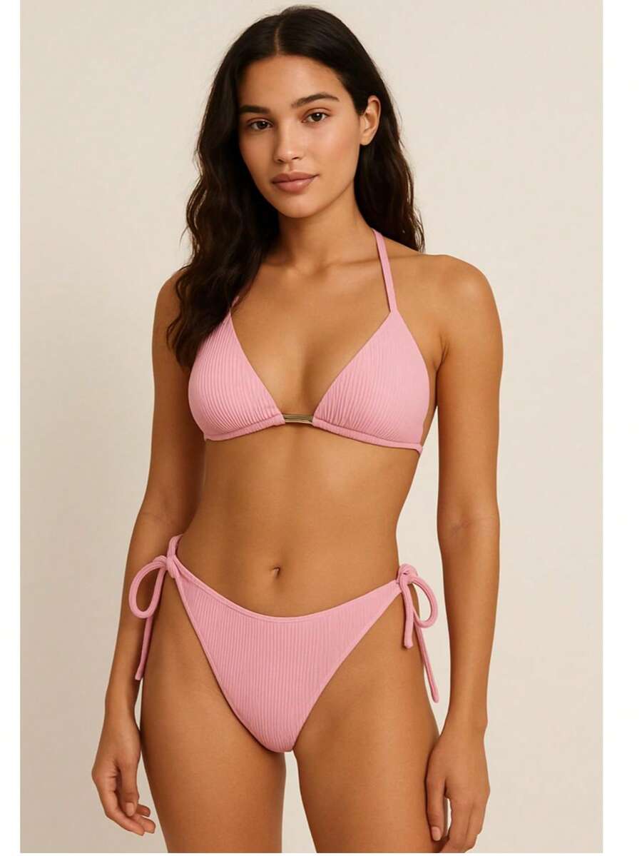 Biquini Cortininha Canelado - Praiar