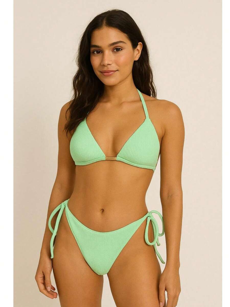 Biquini Cortininha Canelado - Praiar