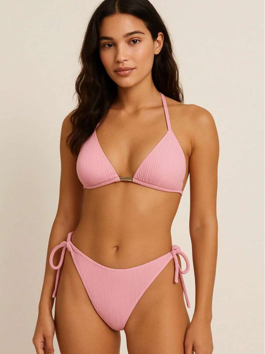 Biquini Cortininha Canelado - Praiar